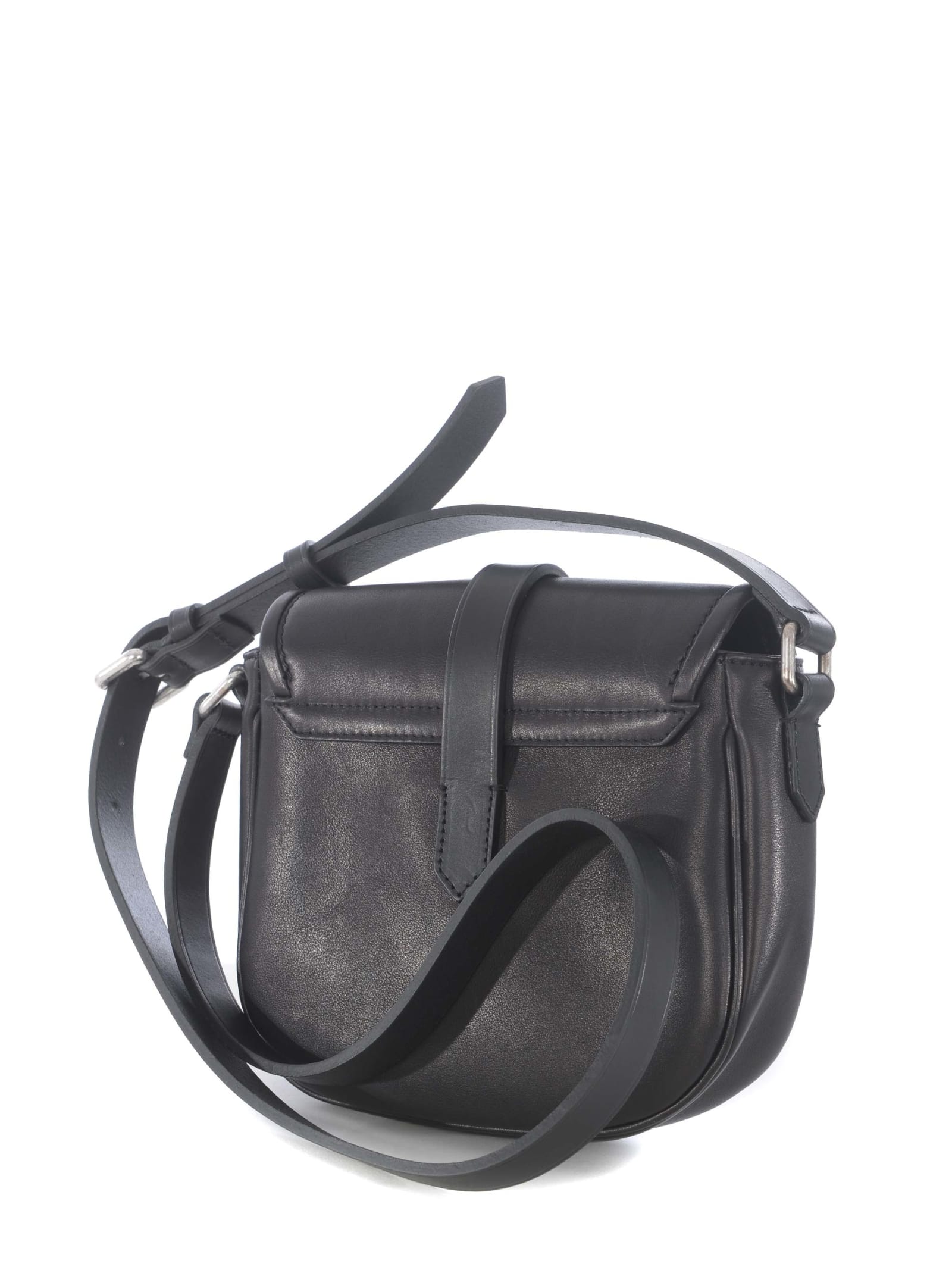 Shop Golden Goose Rodeo Small Leather Shoulder Strap In Nero