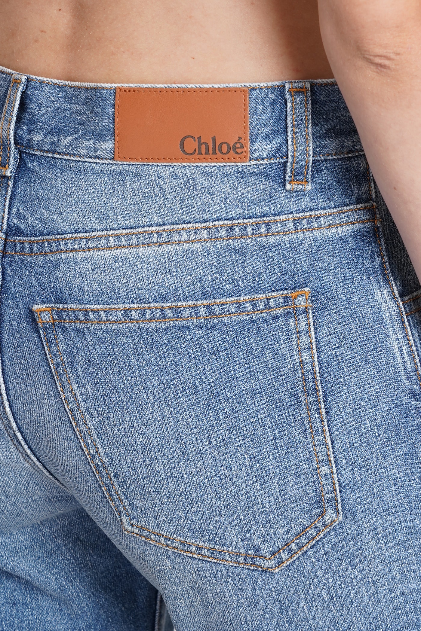 Shop Chloé Jeans In Blue Cotton