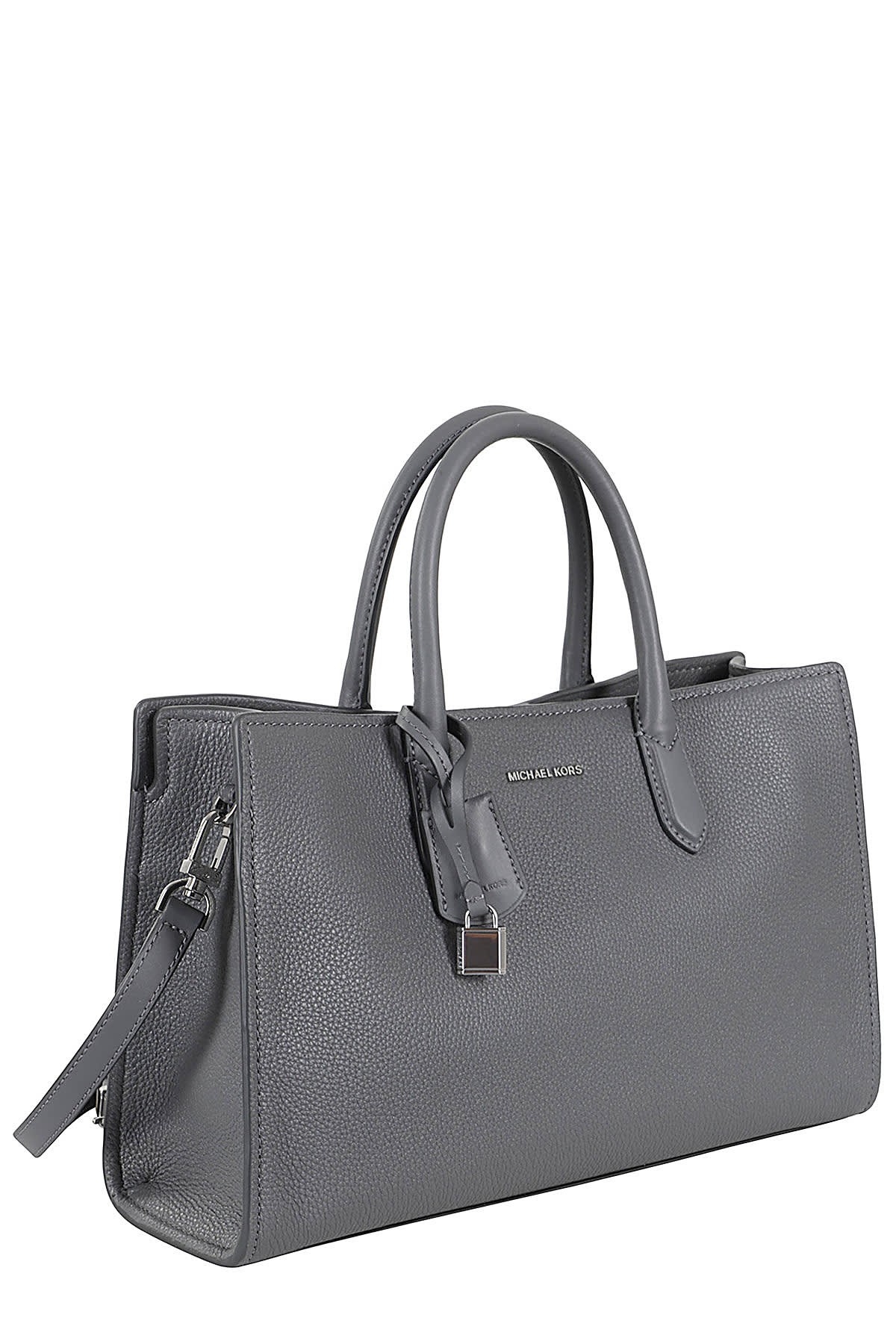 Shop Michael Michael Kors Md Ew Satchel In Slate