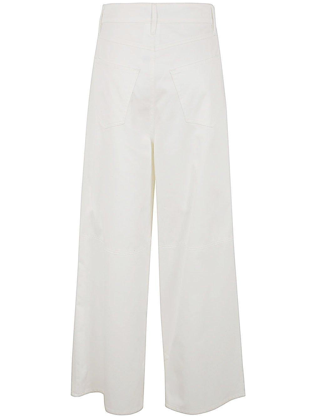 Shop 's Max Mara Button Detailed Straight Leg Pants In White