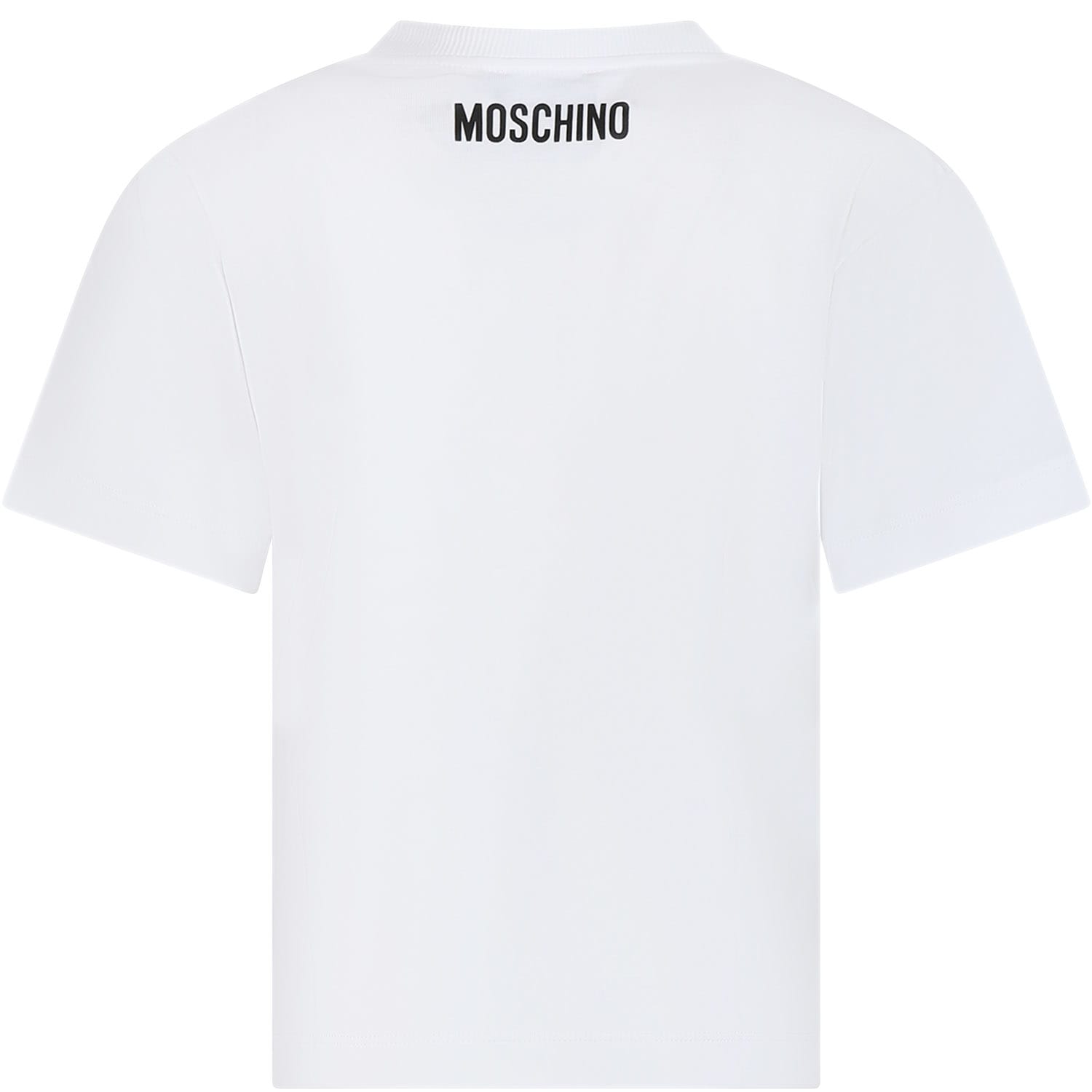 Shop Moschino White T-shirt For Kids With Question Mark