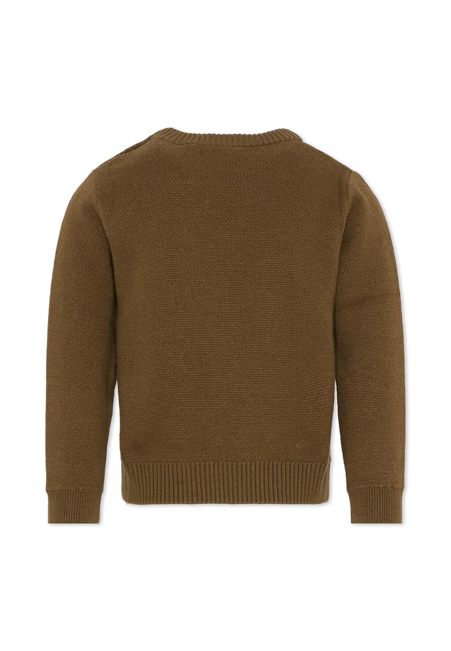 Timberland Green Sweater For Boy With Logo In Brown