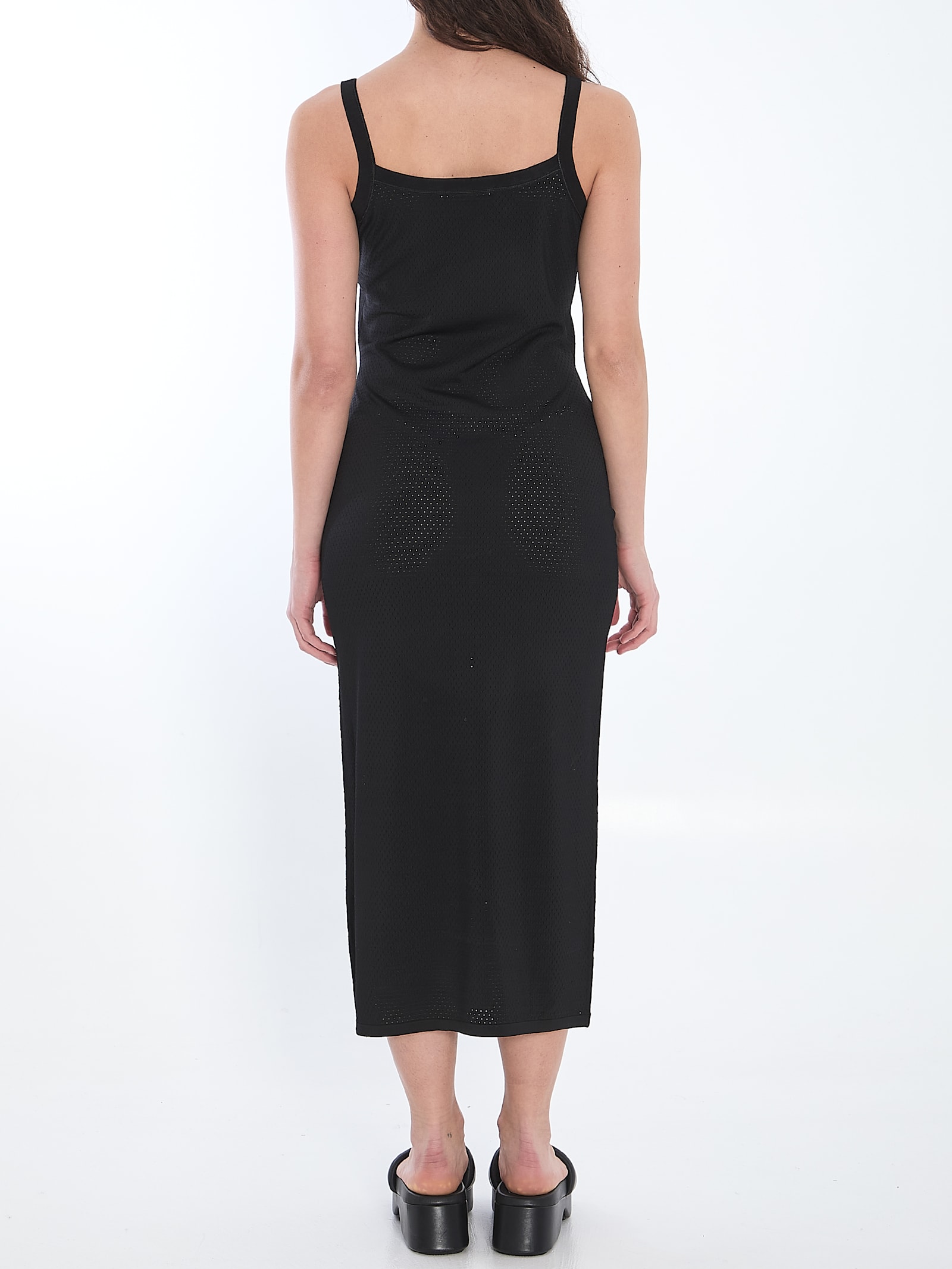 Alexander Wang Slip Dress With 3d Logo In Black