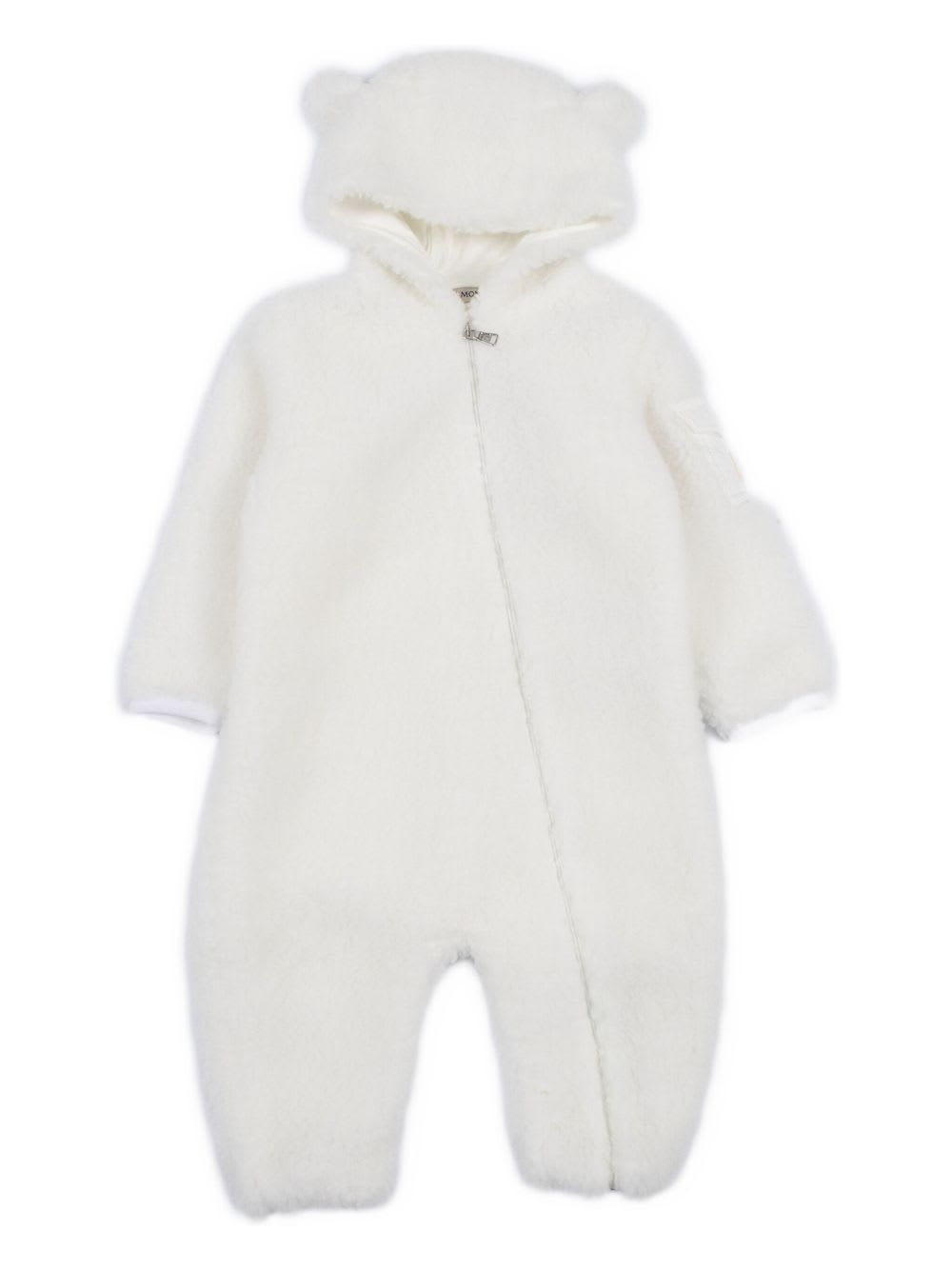 Moncler Kids' Enfant Hooded Onesie In White