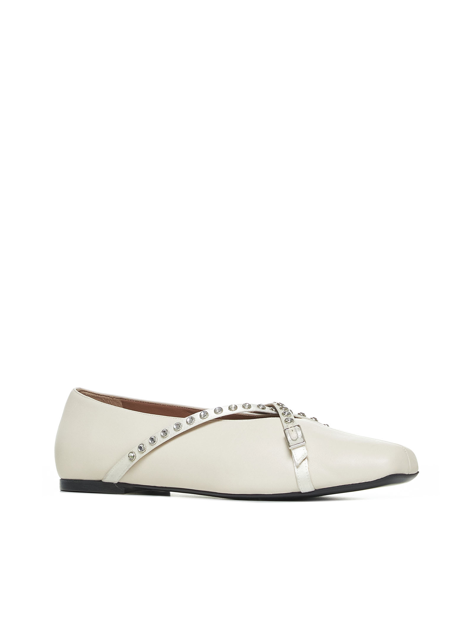 Shop D’accori Flat Shoes In Whyte Nappa