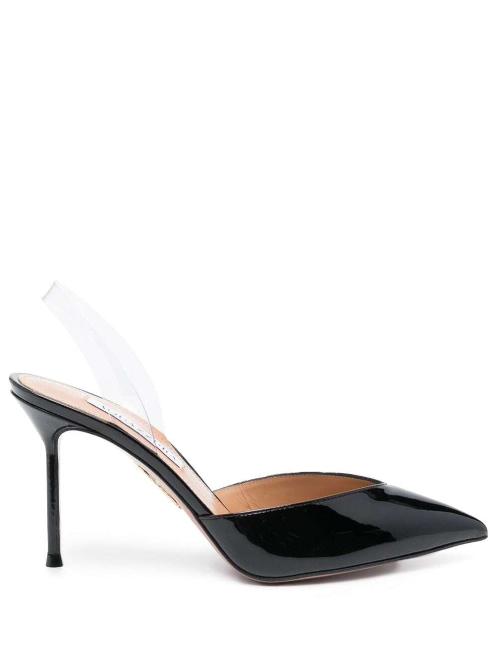 Aquazzura V Plexi 90mm Slingback Pumps In Black