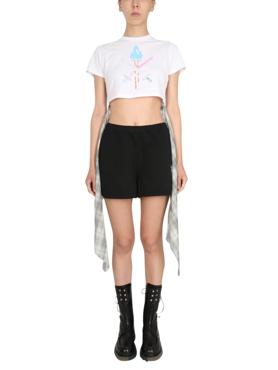 Shop Opening Ceremony Word Torch Hybrid T-shirt In White