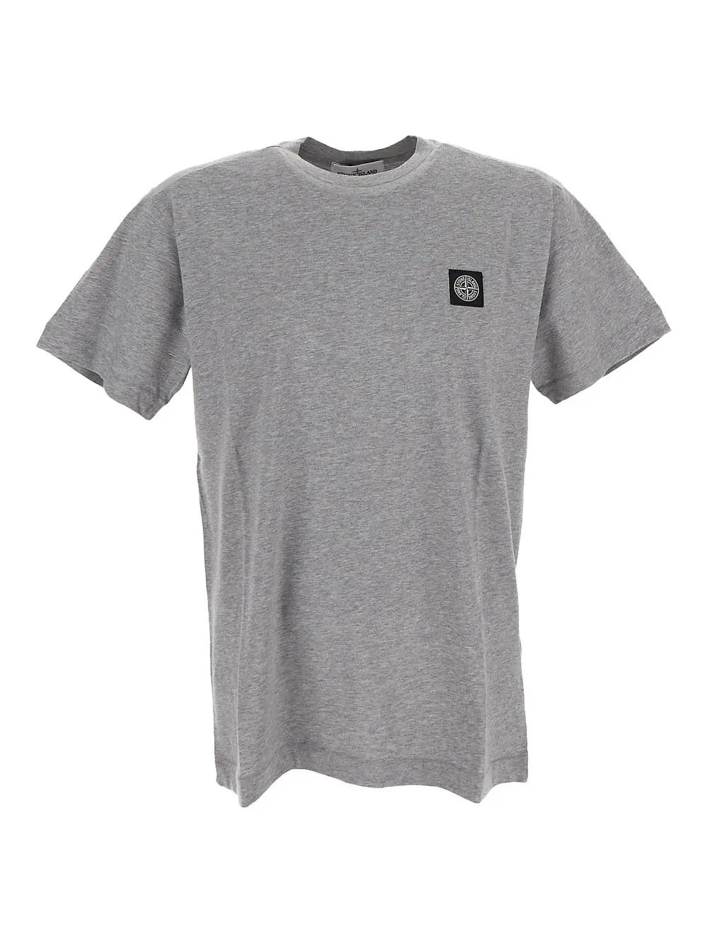 Shop Stone Island Cotton T-shirt In Melange Grey