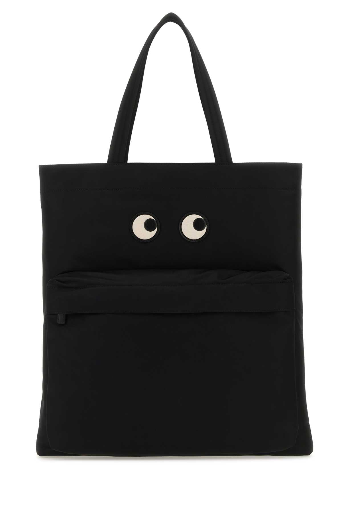 Black Nylon Eyes Shopping Bag