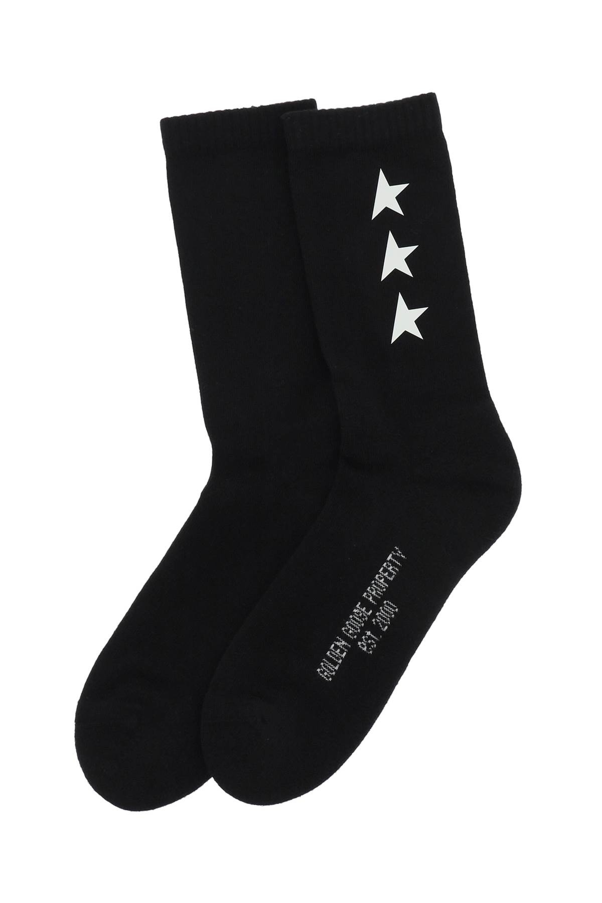 Golden Goose Black Cotton Blend Socks In Black