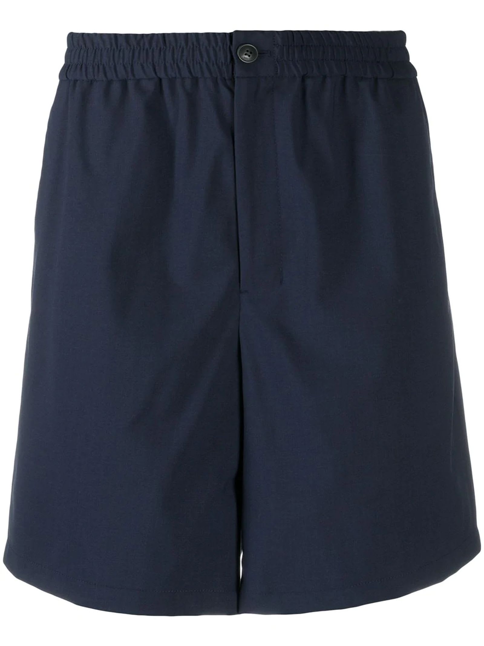 Ami Alexandre Mattiussi Navy Wool Bermuda Shorts