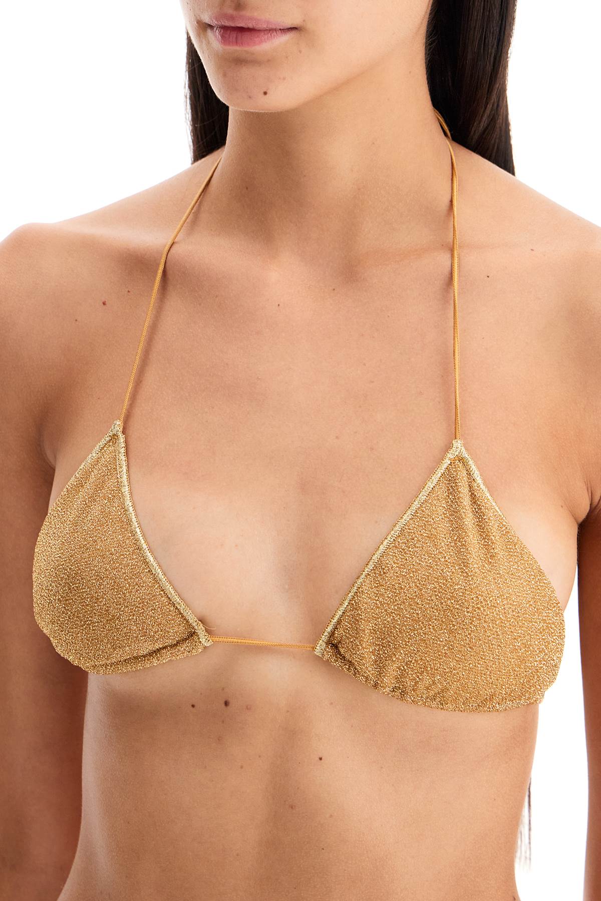 Shop Oseree Lumiã¨re Triangle Bikini Set For In Gold (gold)