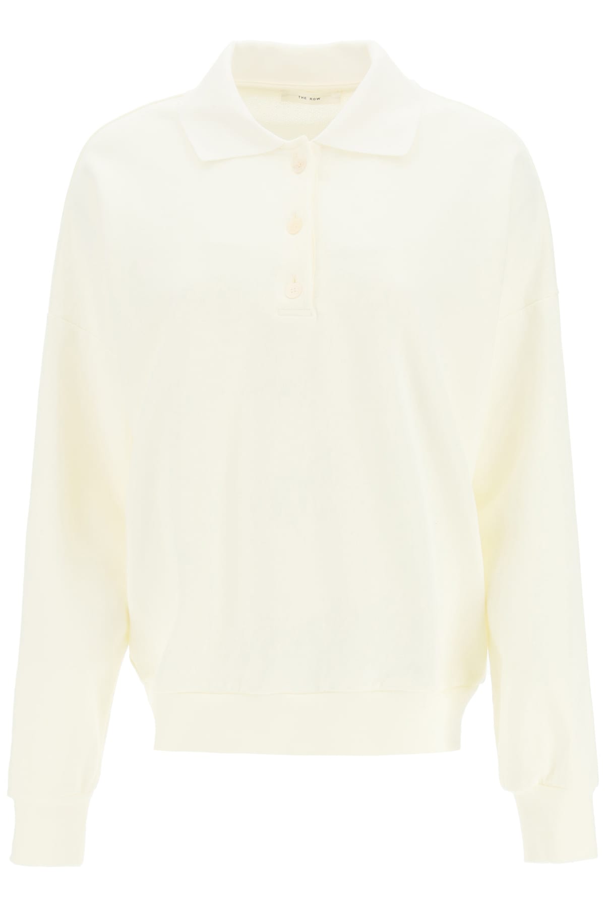 The Row Essentials Corzas Cotton-terry Polo Top In White (white)