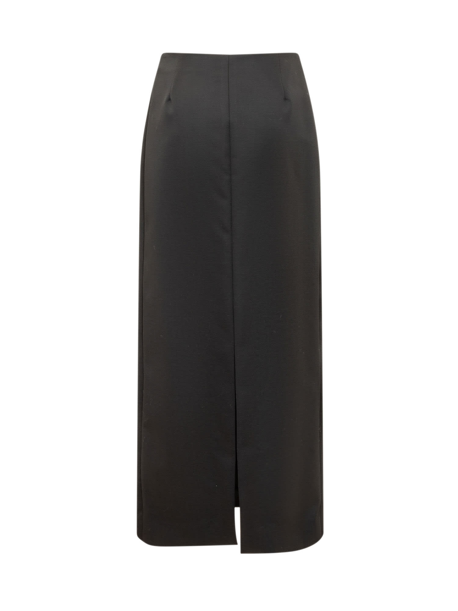 Givenchy Front-slit Wool-blend Maxi Skirt In Black