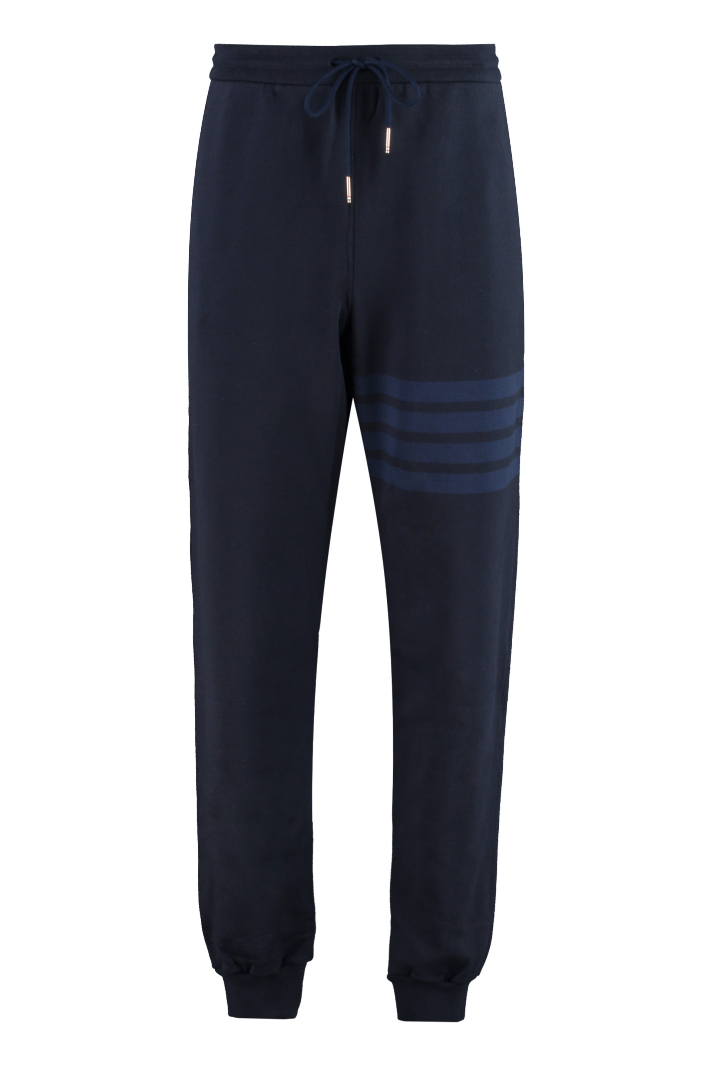 Thom Browne Stretch Cotton Track-pants In Blue