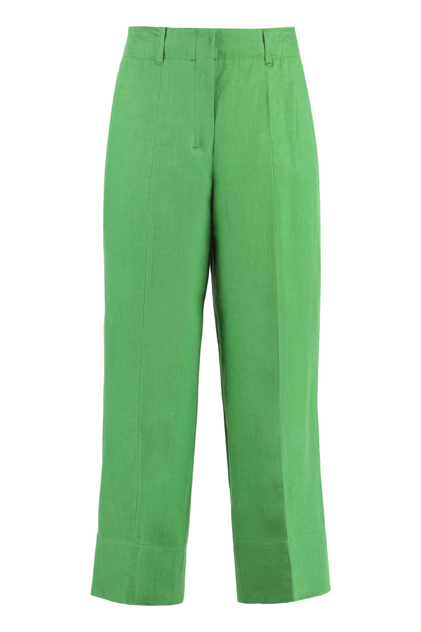 Shop 's Max Mara Rebecca Linen Wide Leg Trousers In Green