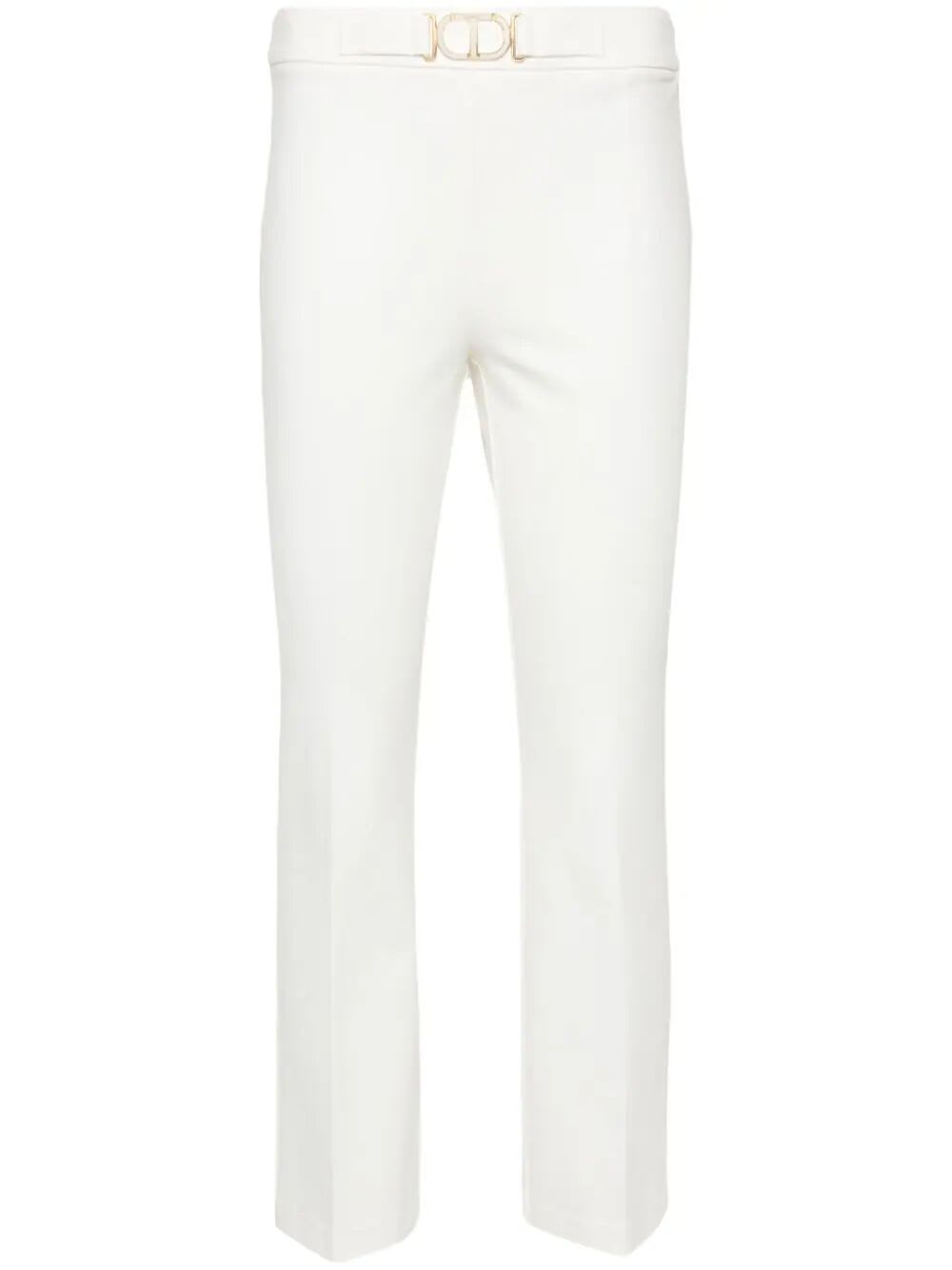 Shop Twinset Flared Pants In Snow