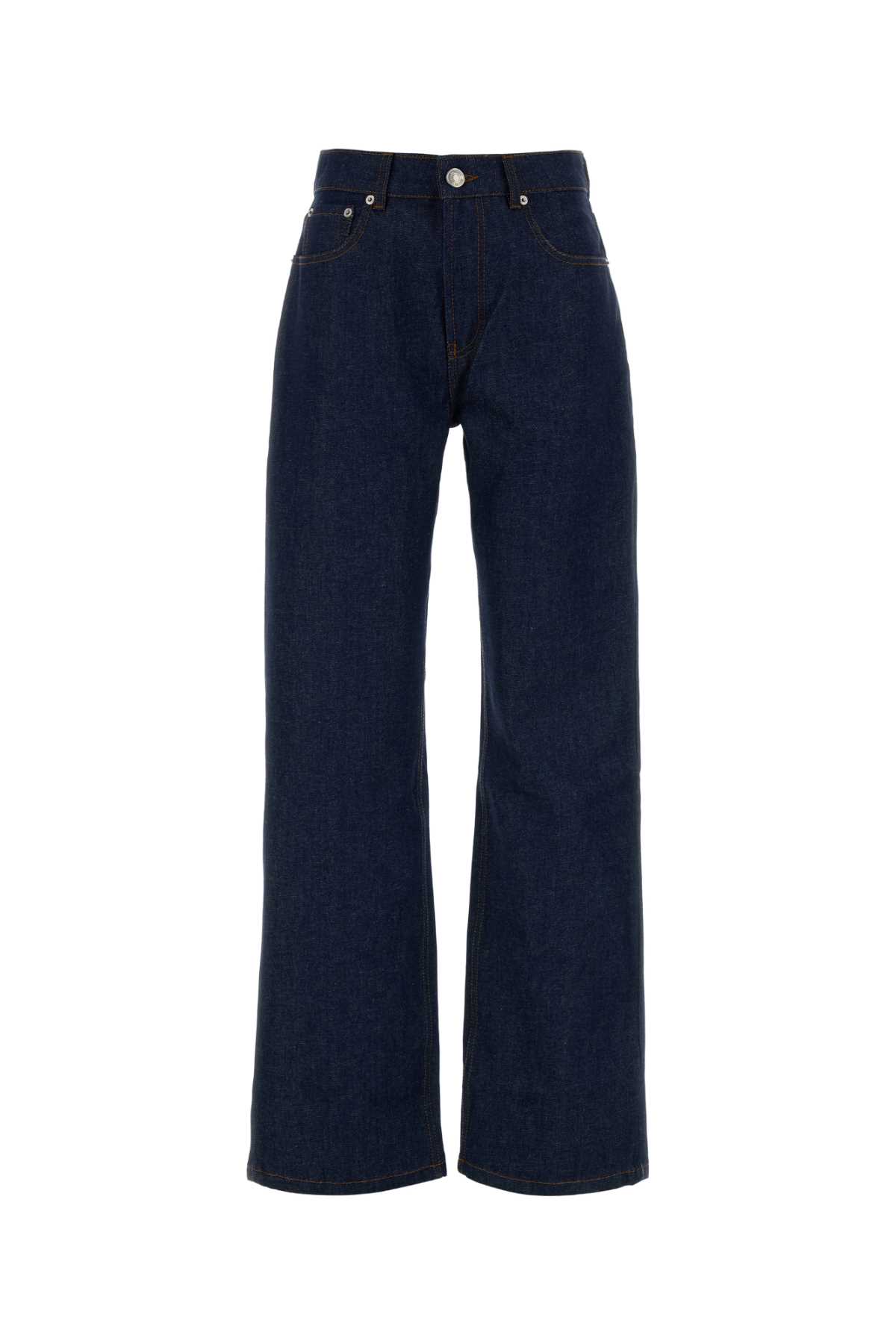 Ami Alexandre Mattiussi Wide-leg Denim Trousers Five Pocket Style In Blue
