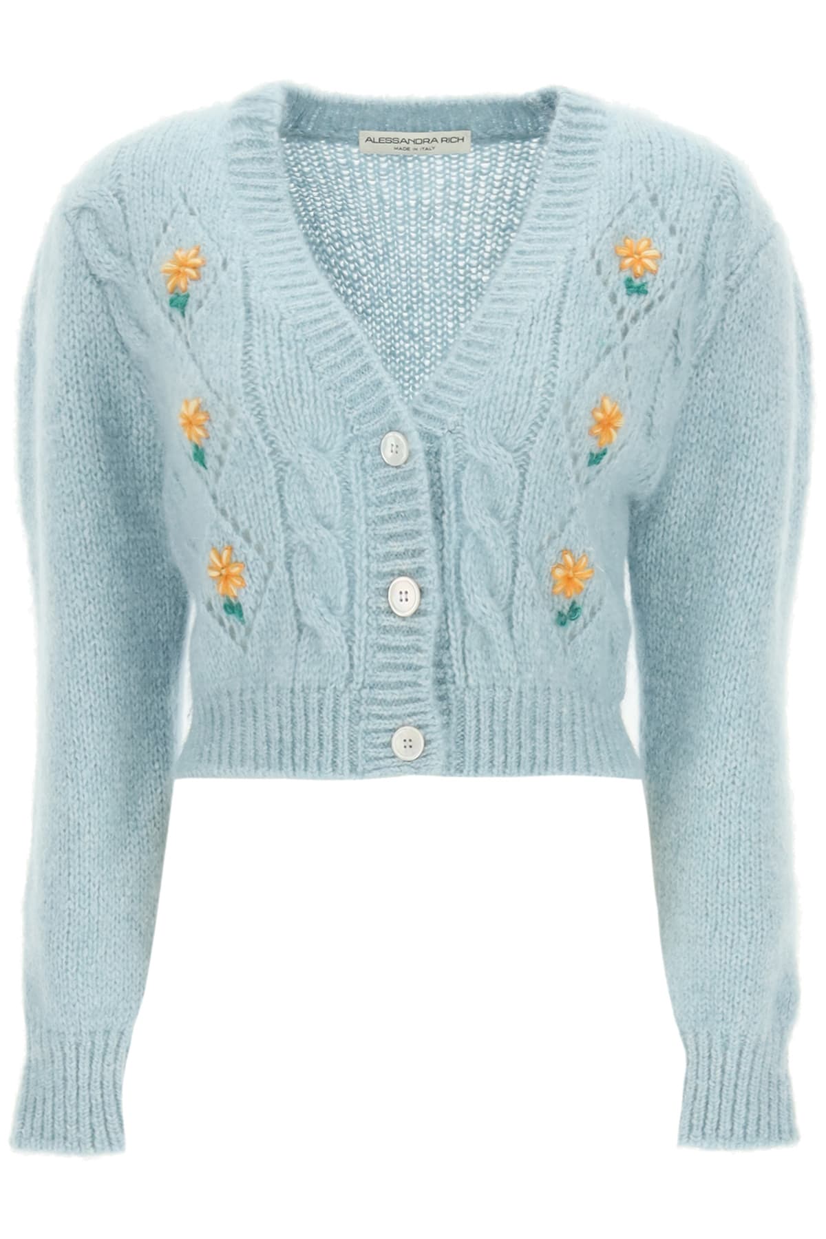 ALESSANDRA RICH SHORT CARDIGAN WITH EMBROIDERIES,11841149