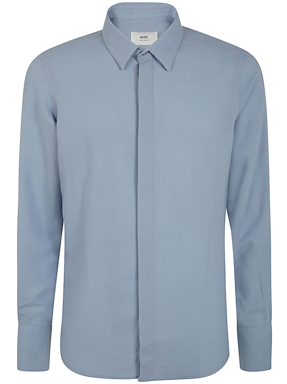 Shop Ami Alexandre Mattiussi Classic Shirt In Cashmere Blue