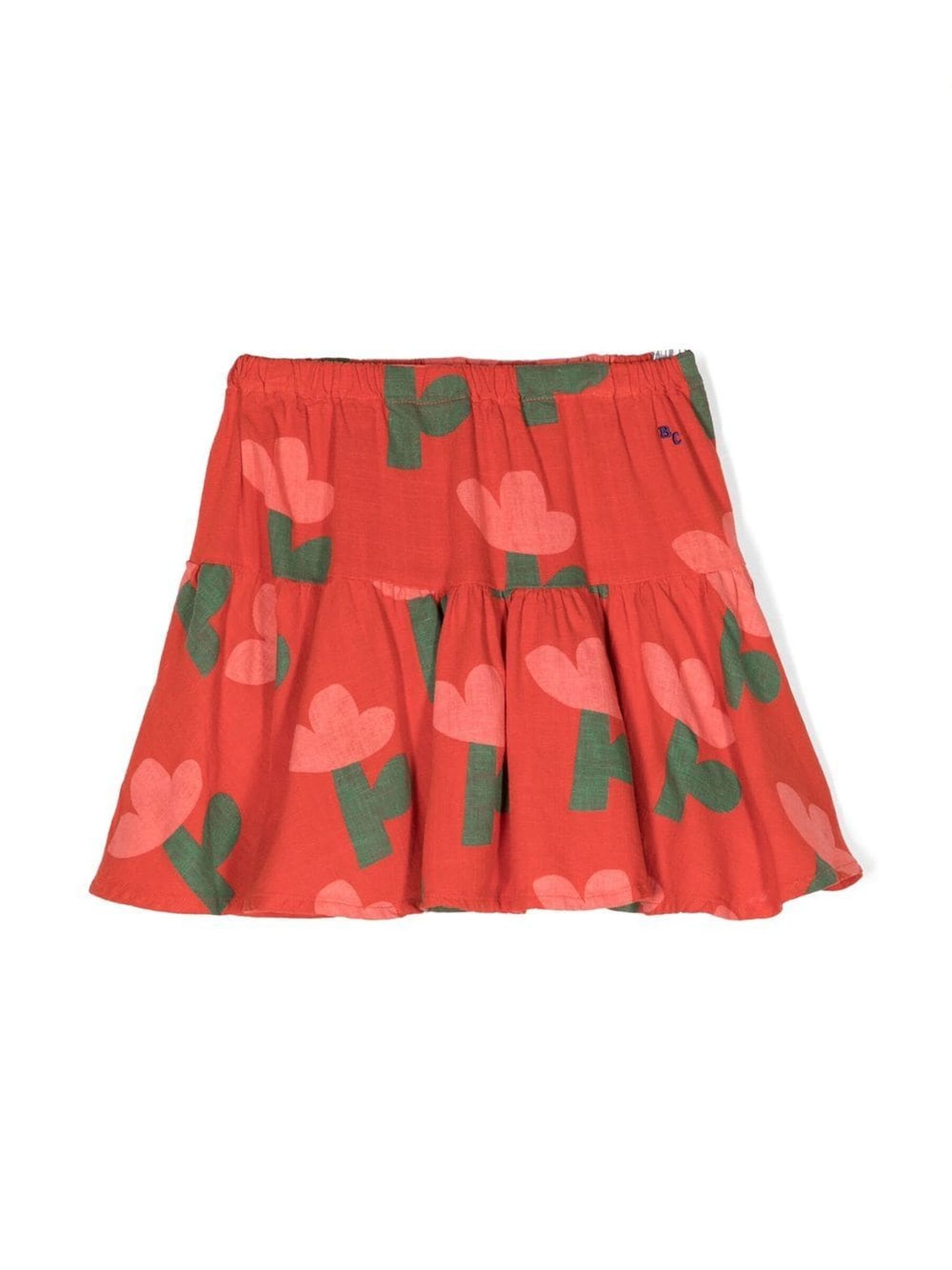 BOBO CHOSES RED COTTON SKIRT