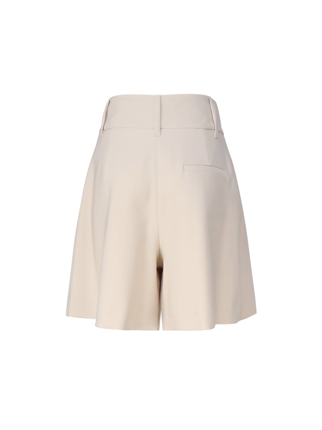 Shop Genny High-waisted Cady Bermuda Shorts In Beige