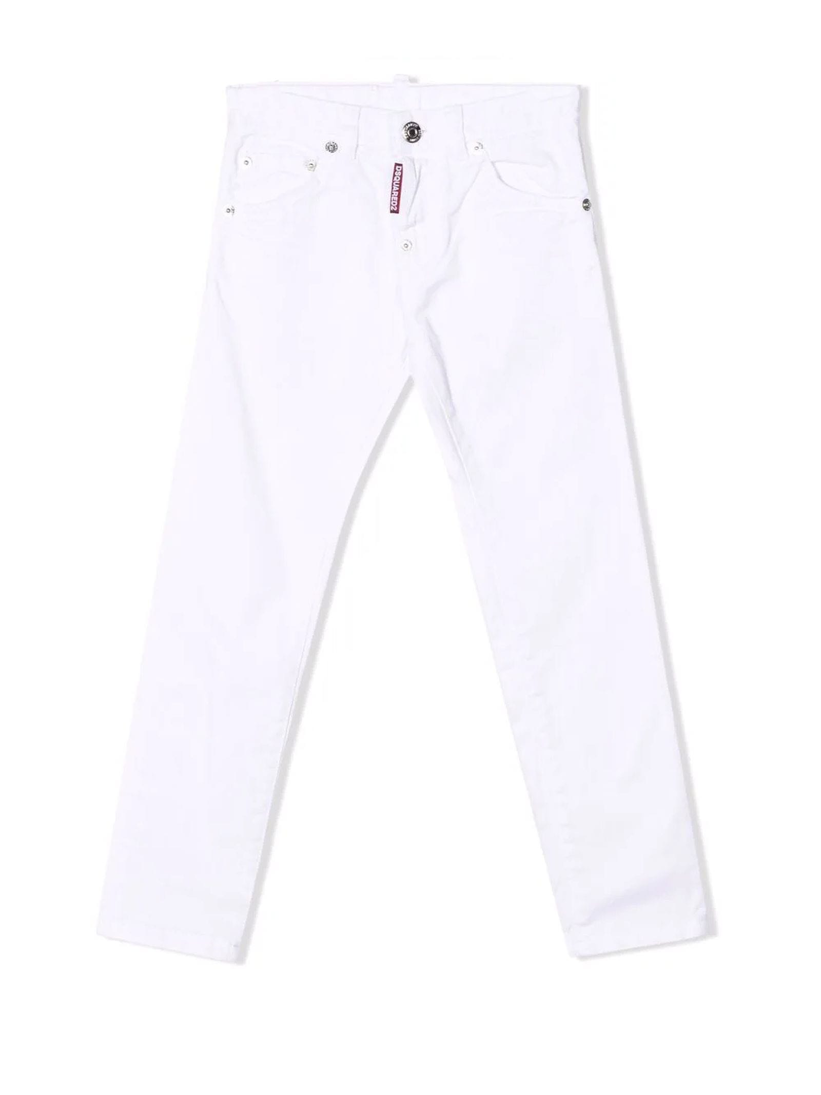 Dsquared2 White Cotton Jeans