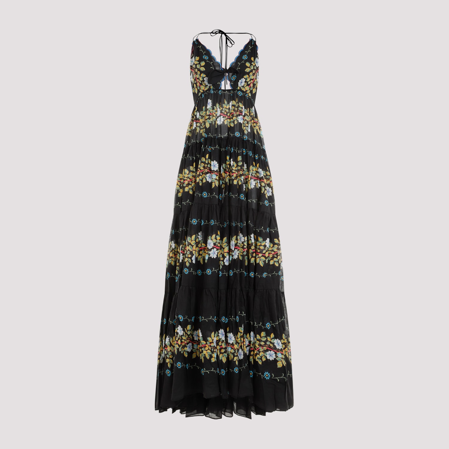 Shop Etro Cotton Long Dress In Stampa Fdo Nero