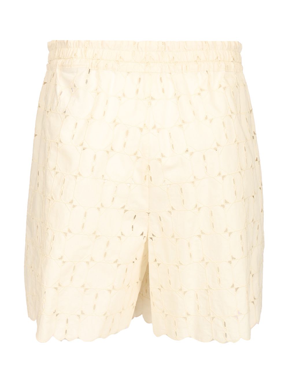 Moncler Lace Shorts Trousers White