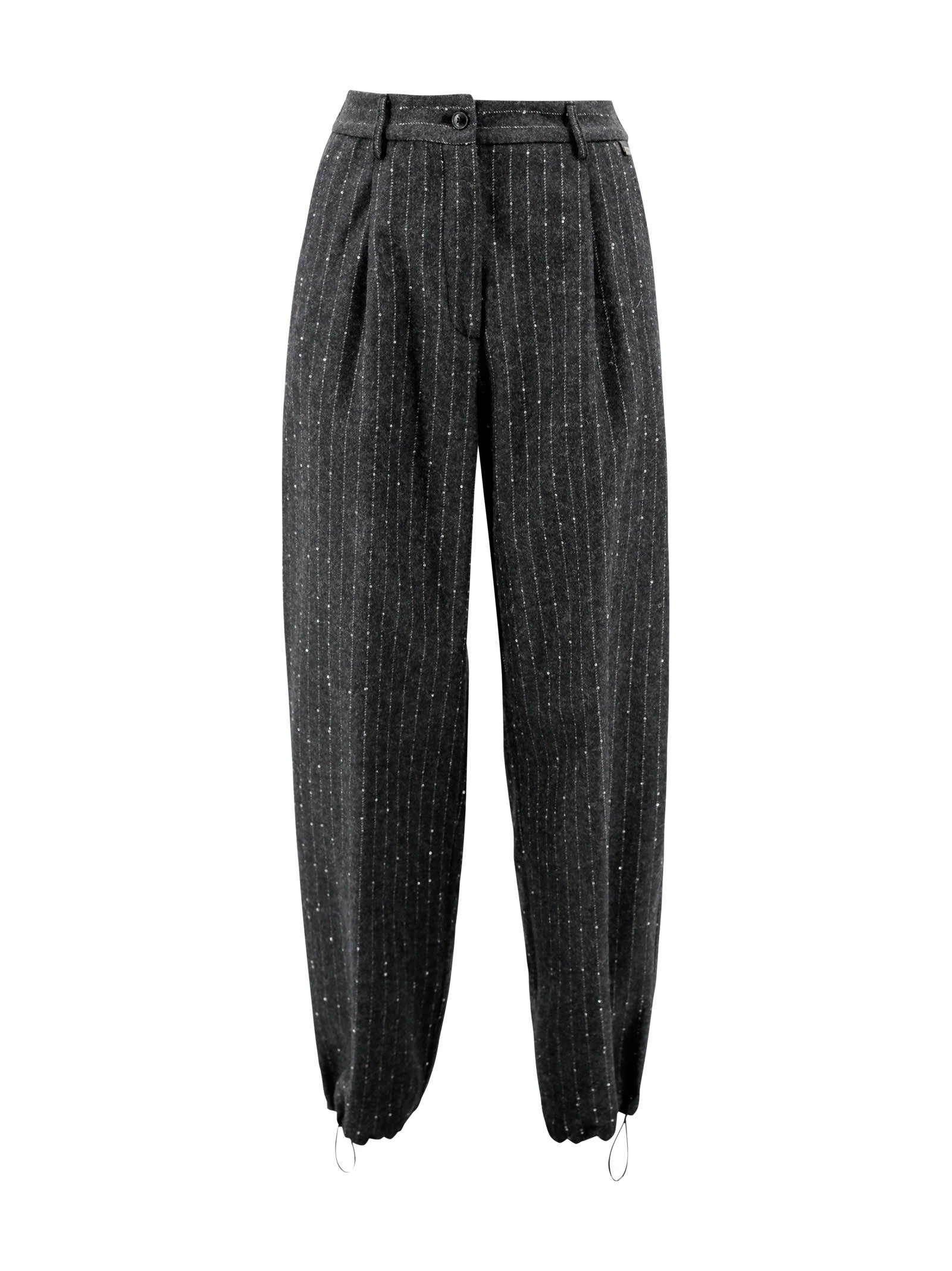 Shop Herno Wool Trousers In Grey