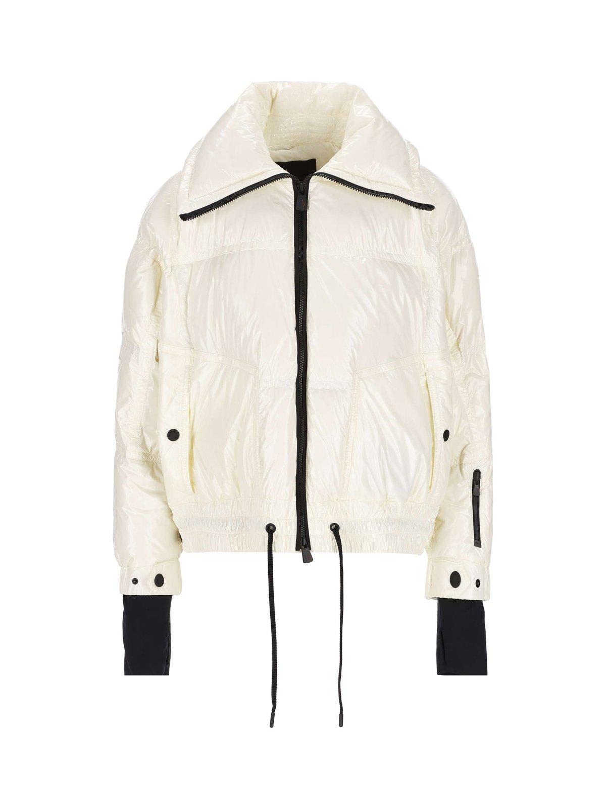 Shop Moncler Zipup Padded Jacket In White