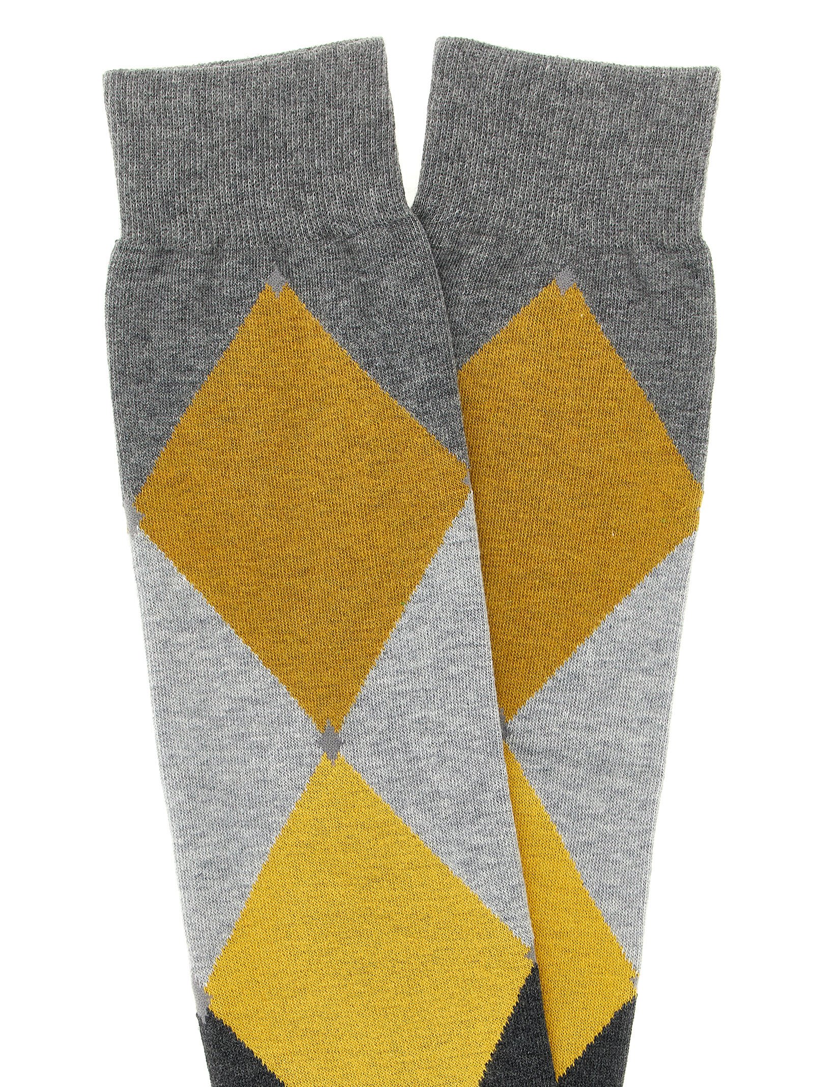 Ballantyne Knee-high Argyle Pattern Diamond Socks In Multi