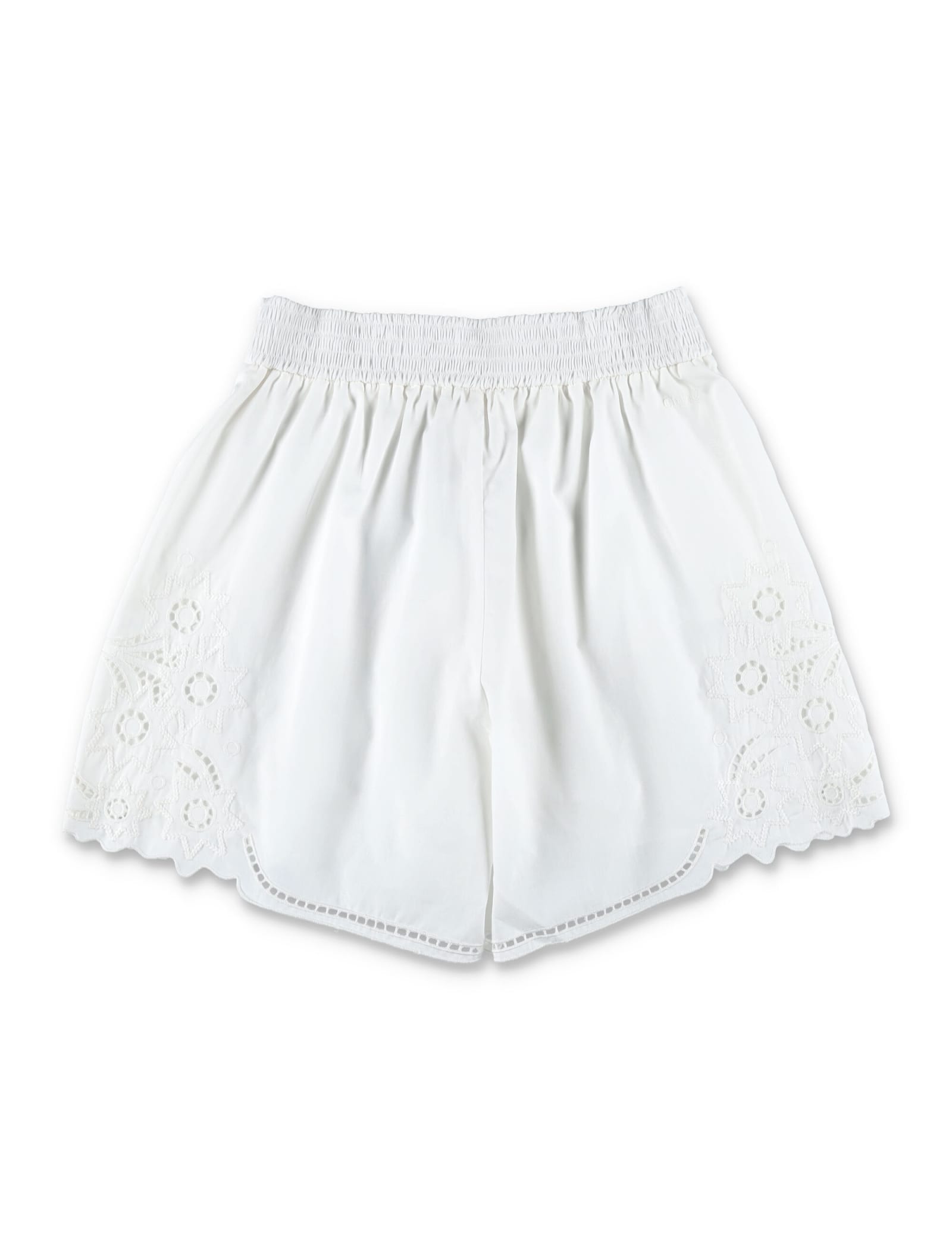 Shop Chloé Broderie Anglaise Shorts In White