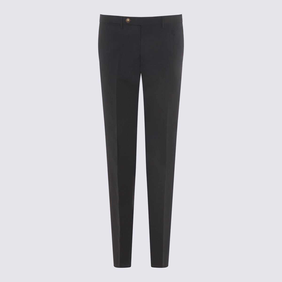Berwich Black Virgin Wool Pants In Brown