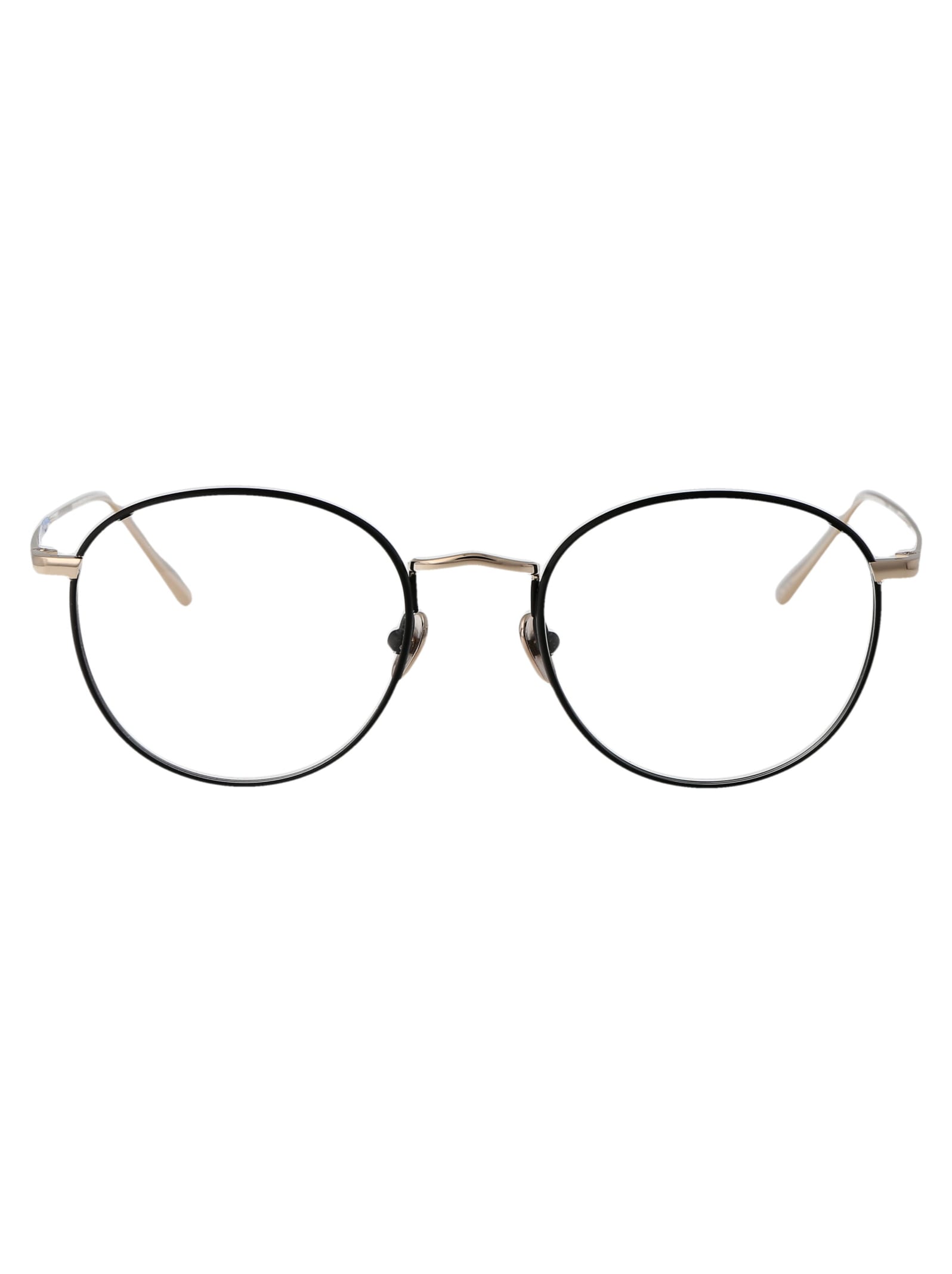 Shop Linda Farrow Harrison Glasses In Lightgold/mattblack/optical