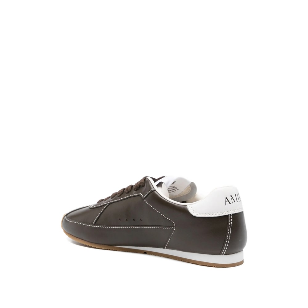 Amiri Pacific Flat Leather Sneakers In Brown