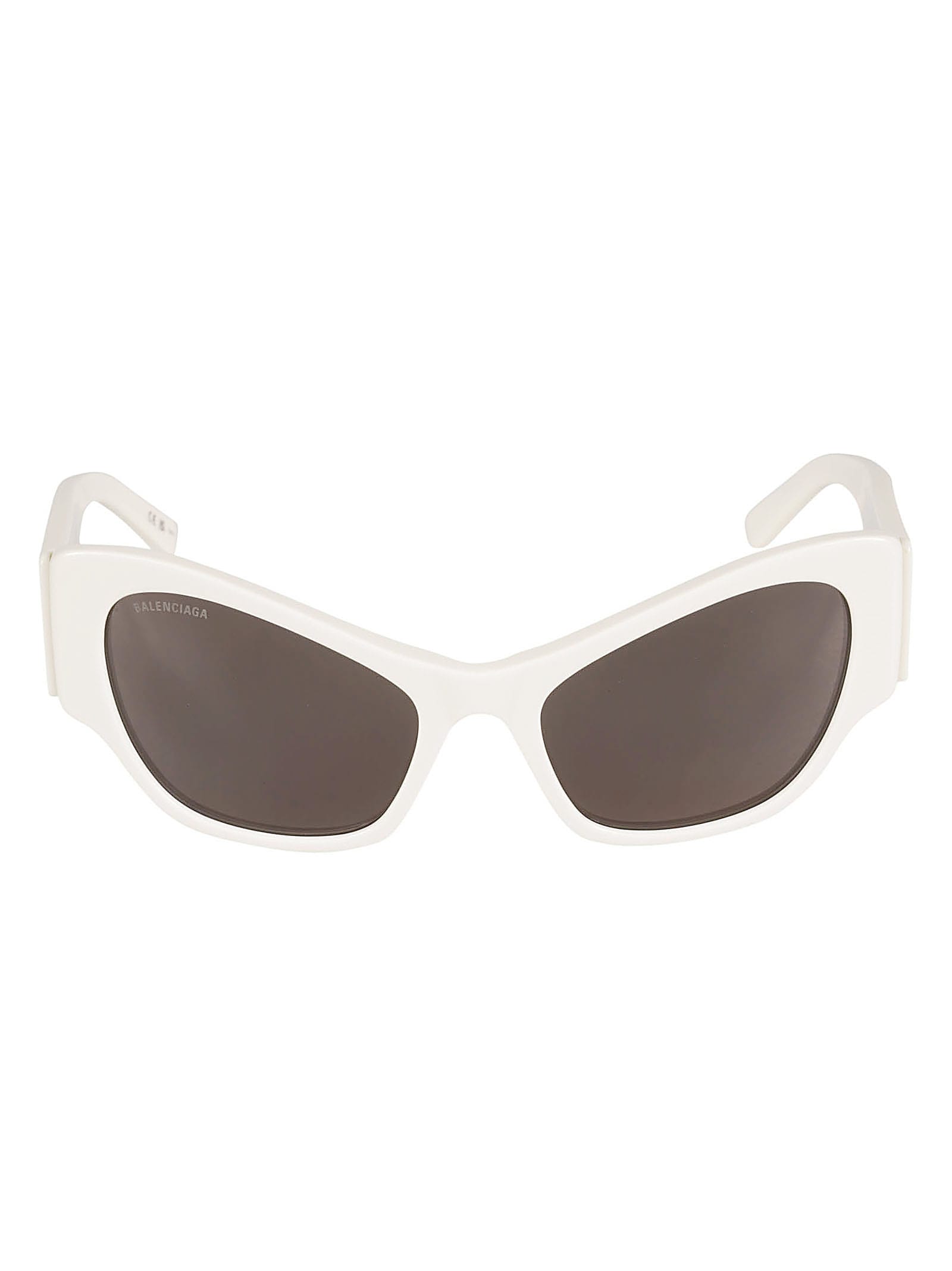Balenciaga Classic Logo Sided Sunglasses In White/grey