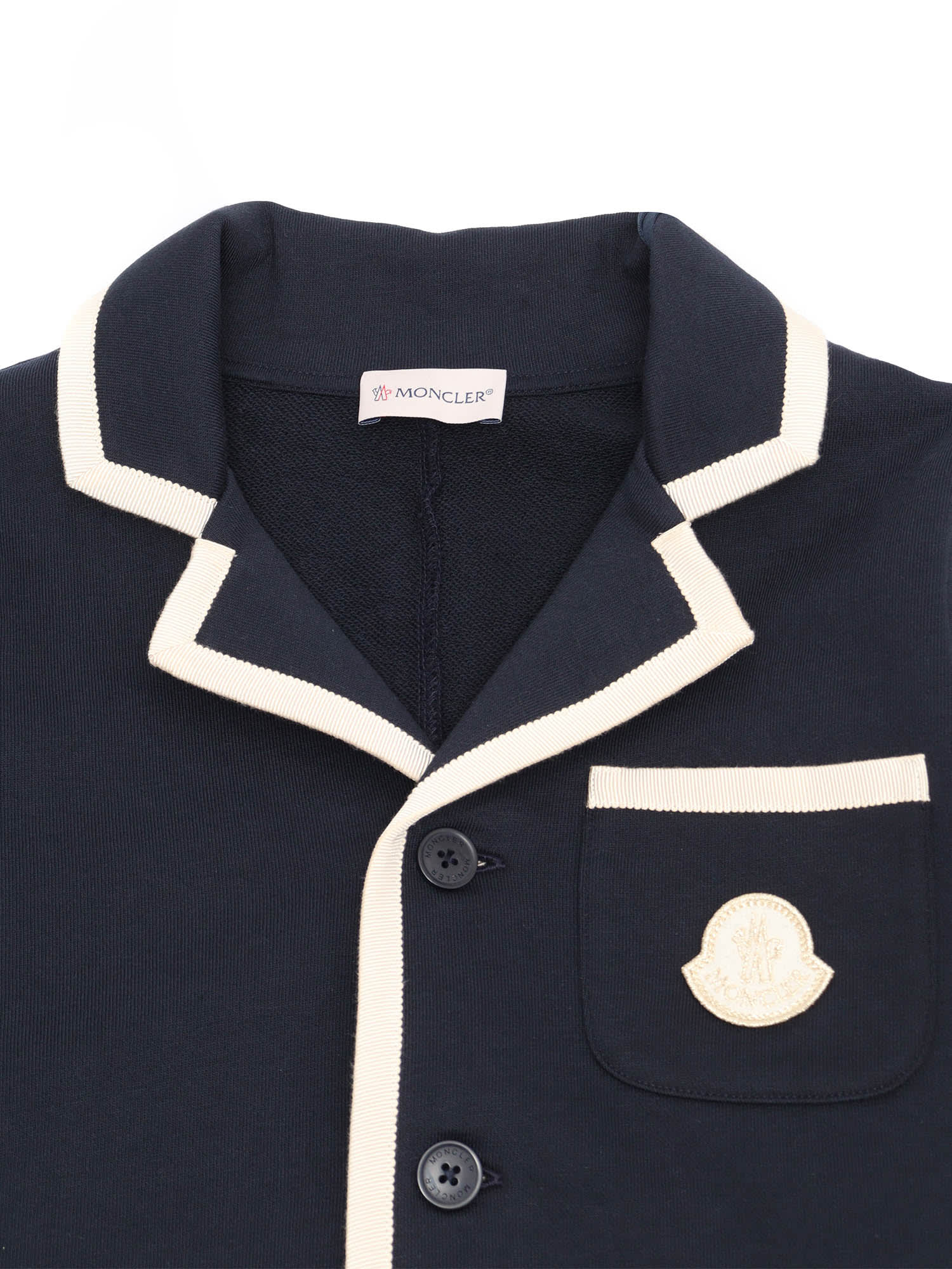 Moncler Zip Up Cardigan In Blue