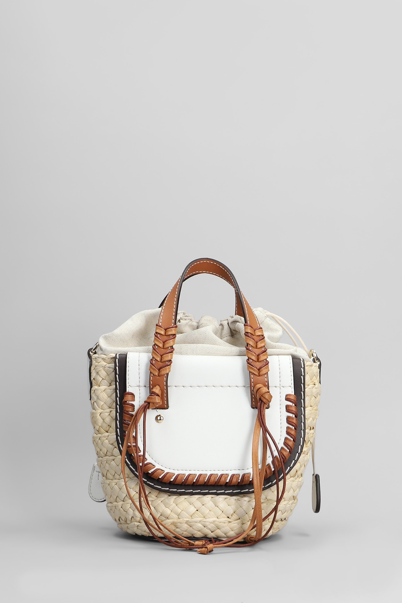 Cuba Lab Habanera Mini Tote In Beige Raffia In White