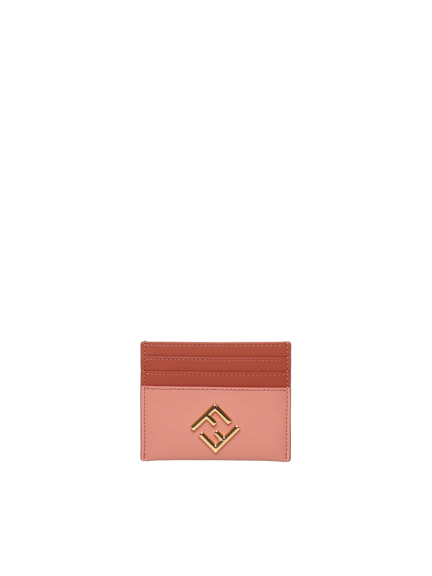 Fendi Ff Diamonds Card Holder In Brown