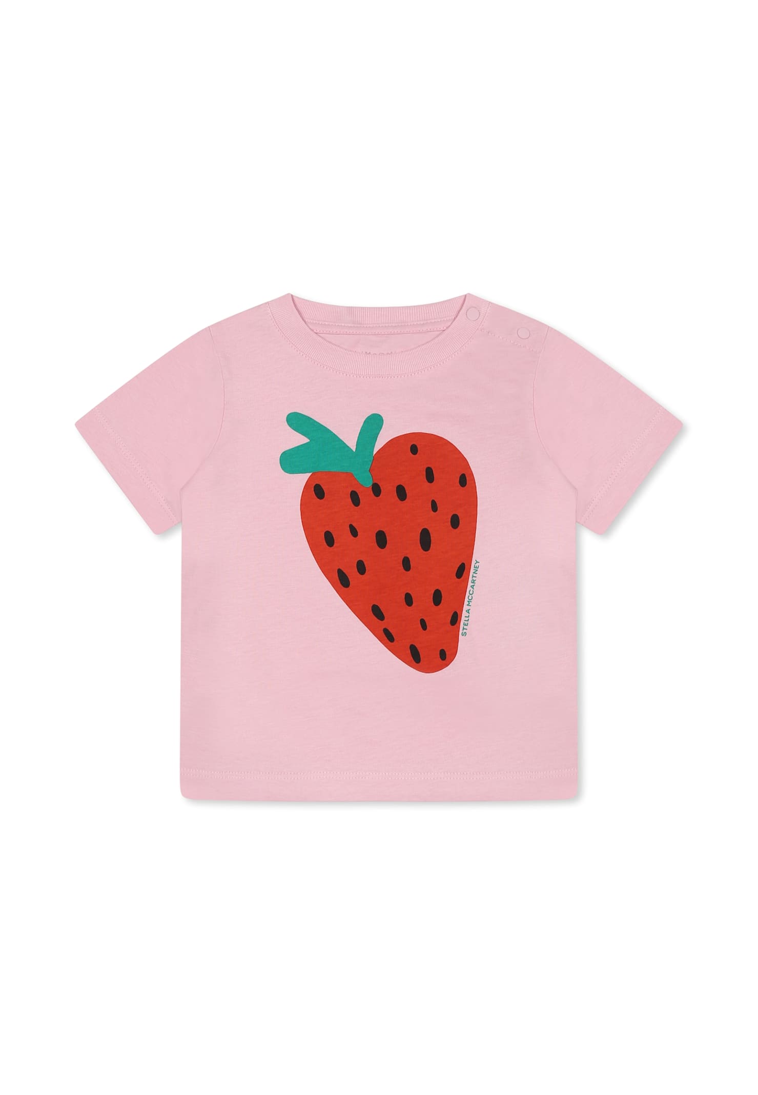 Shop Stella Mccartney Pink T-shirt For Baby Girl With Strawberry
