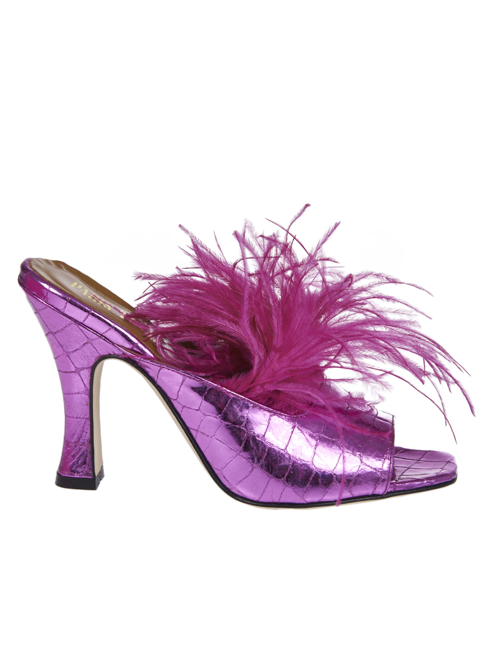 Paris Texas Pink Sabot With Feathers