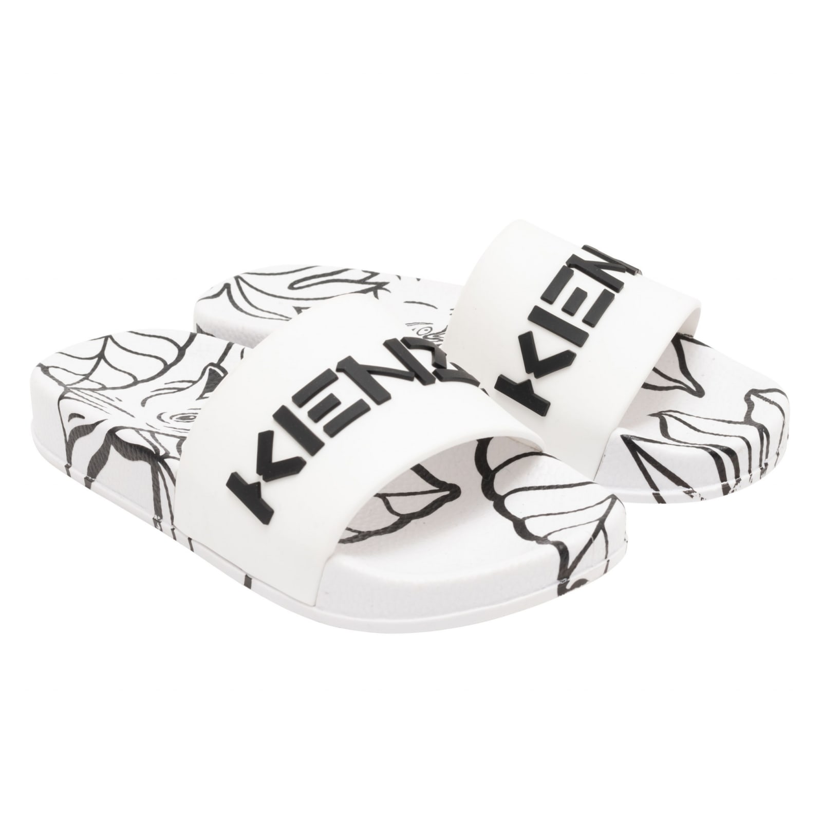 Kenzo Kids' Slippers With Logo In White