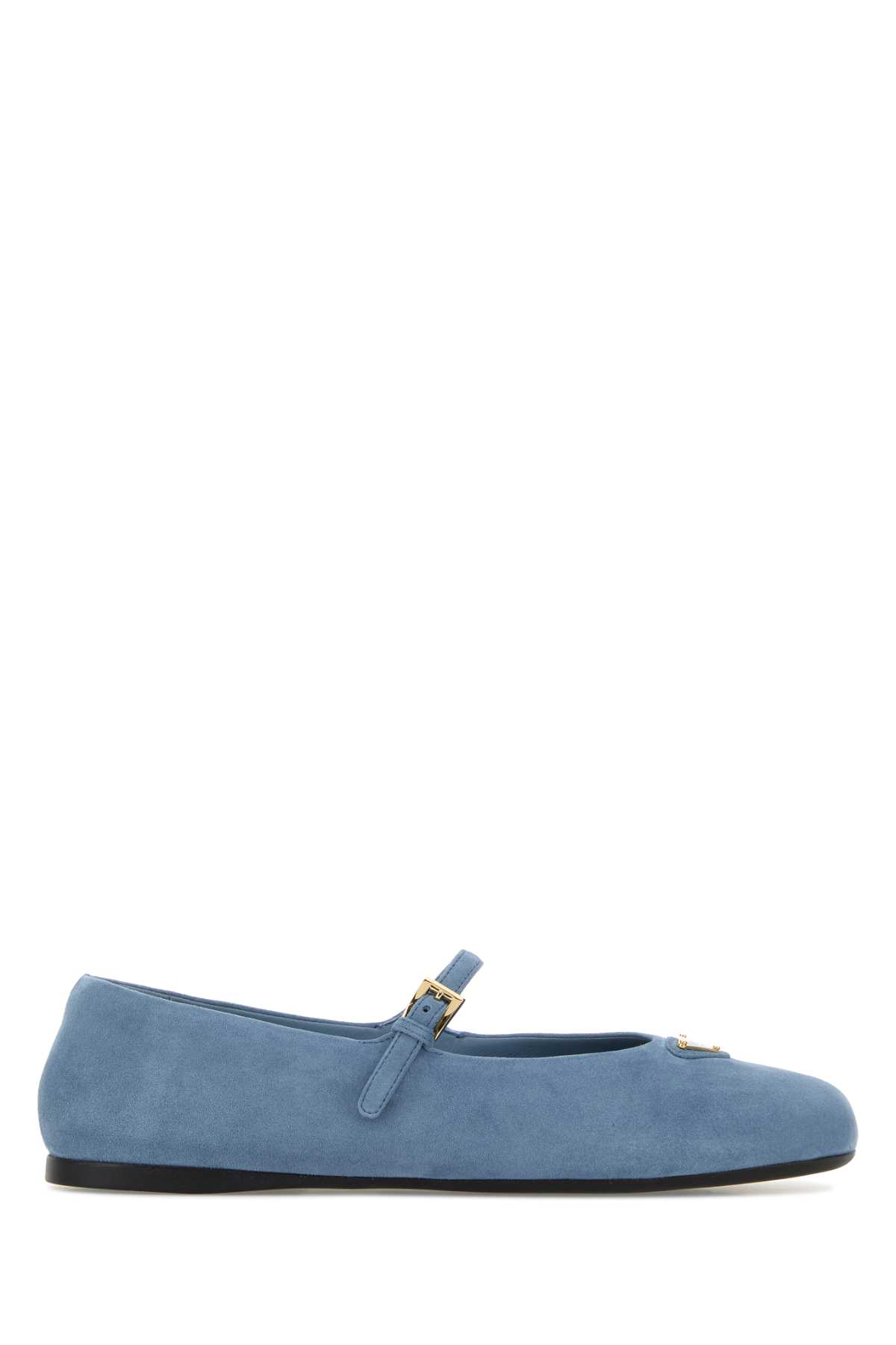 Prada Light Blue Suede Ballerinas