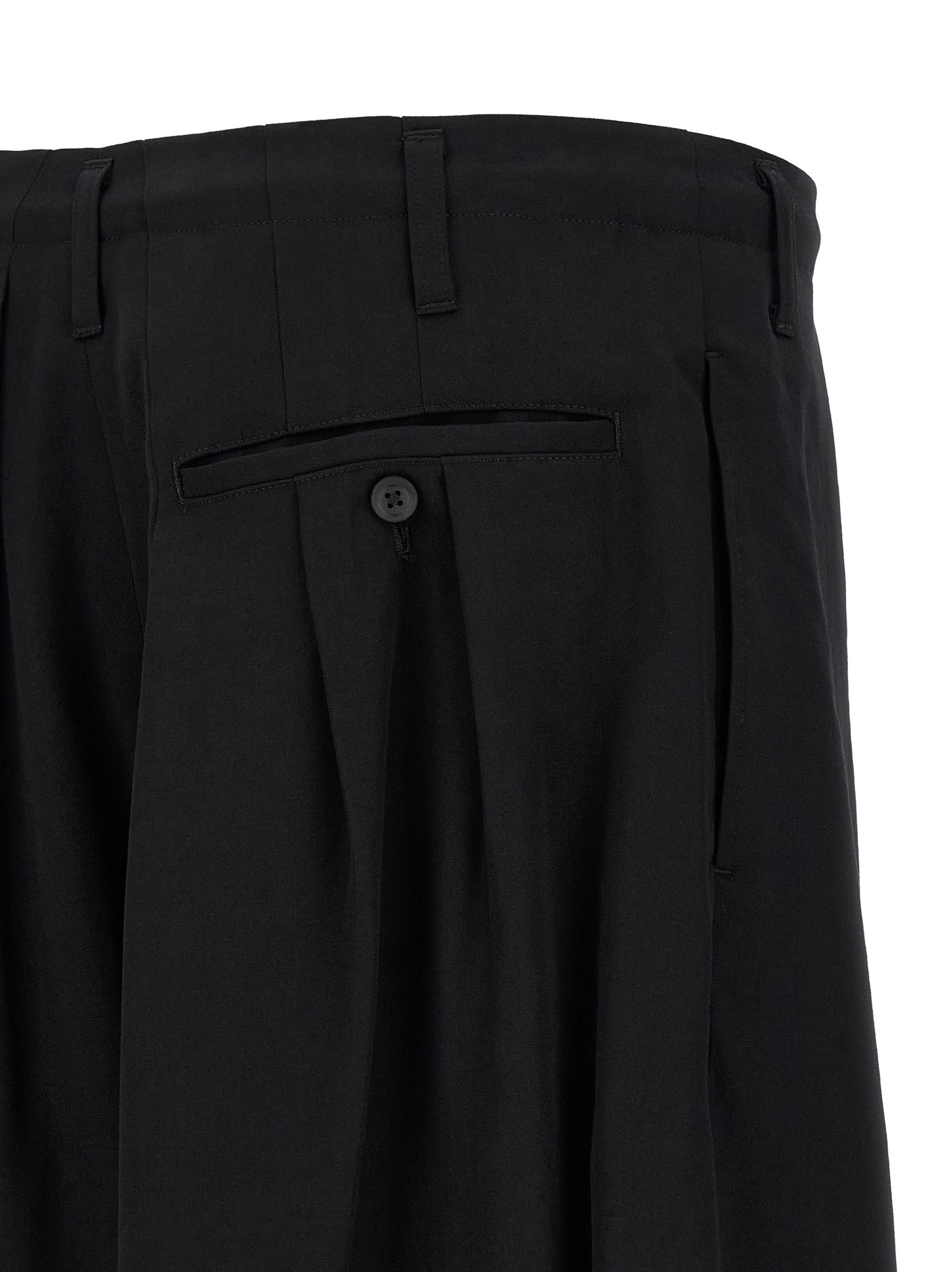 Yohji Yamamoto Tailored Trousers With Pleated Front And Pockets In Black