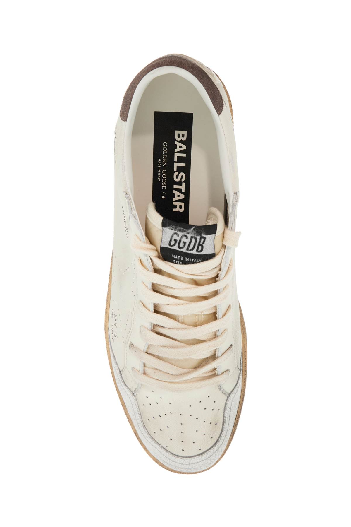 Shop Golden Goose Leather Ball Star Sneakers In In White/cinder (white)