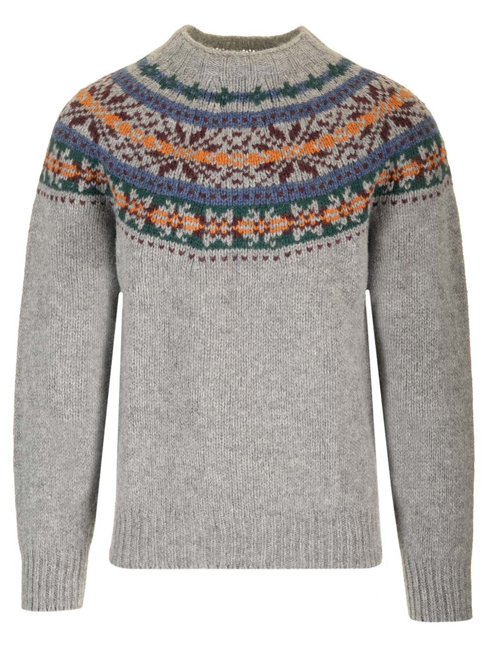 Howlin fair Isle Brushed Wool Crewneck Sweater