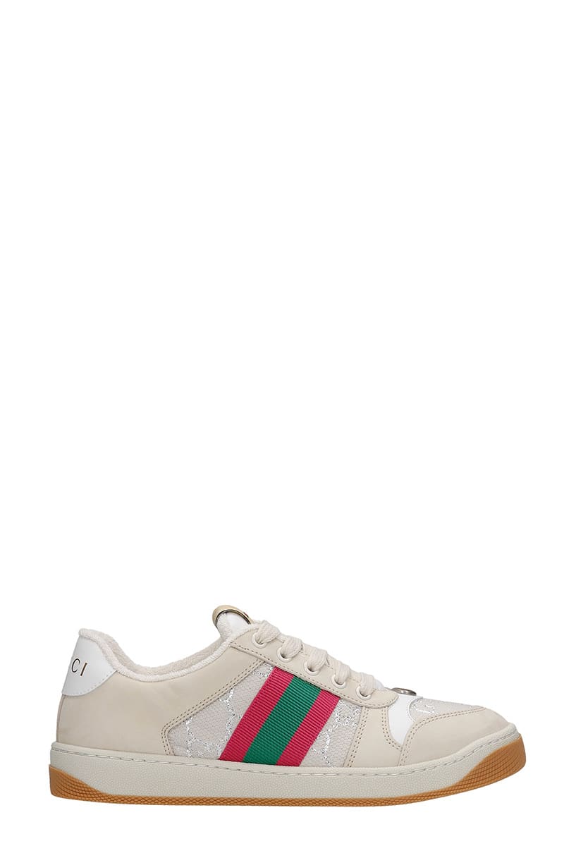 Gucci Sneakers In Beige Suede And Leather