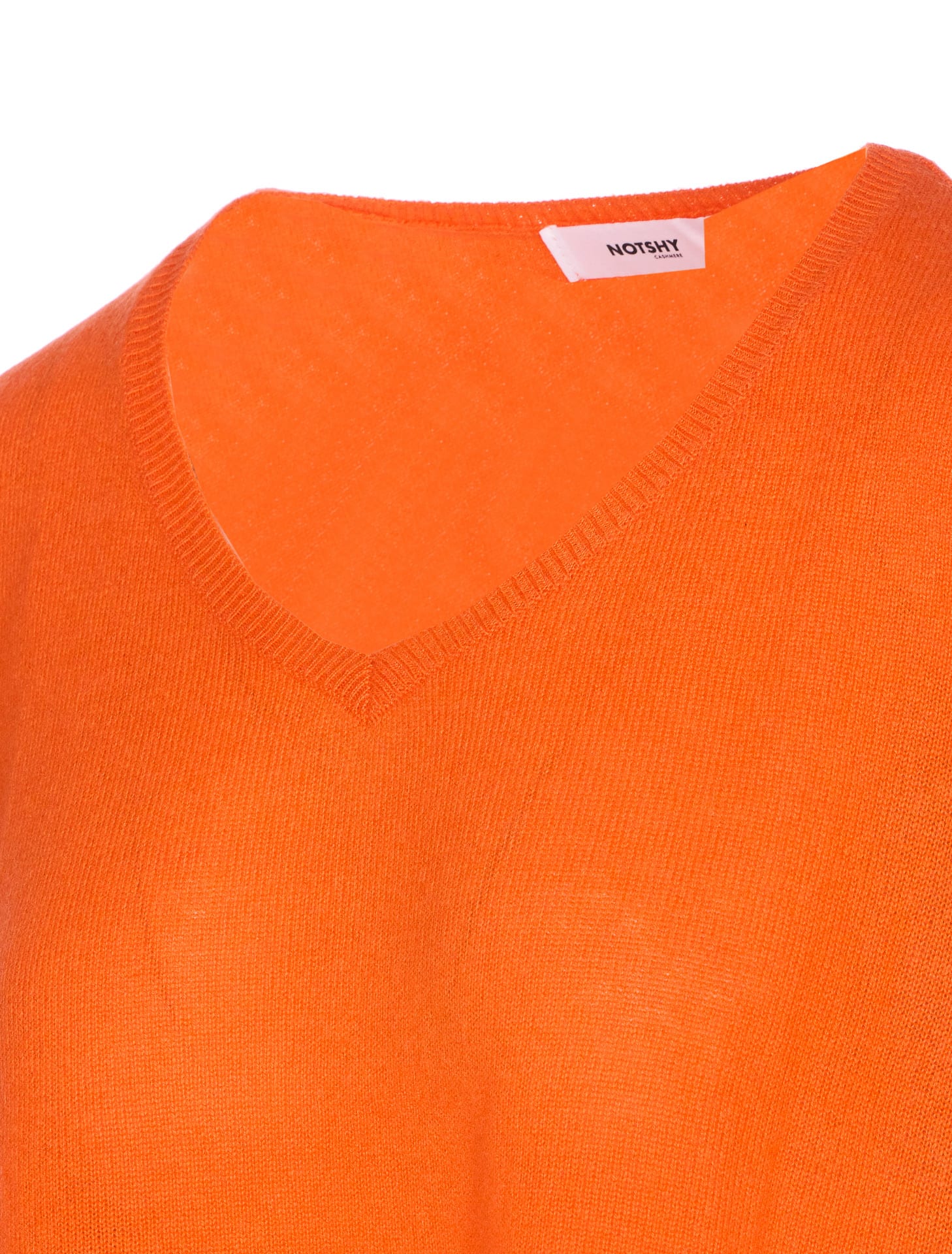 Not Shy V-neck Cashmere Sweater In Orange