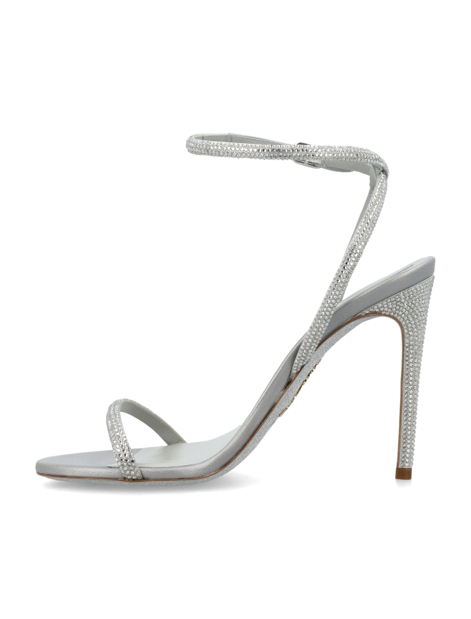 Shop René Caovilla Ellabrita Sandals 85 In Grey Satin